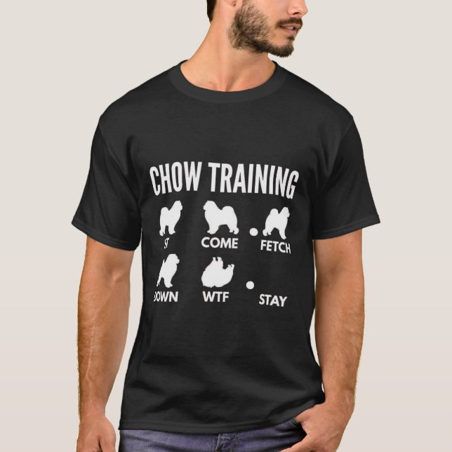 Camiseta Treinamento em Chow Chow Chow Dog Truques T-Shirt (Frente)
