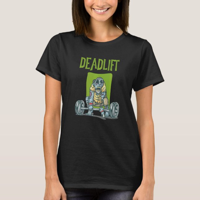 Camiseta Treinamento em Peso de Elevação Zombie T (Frente)