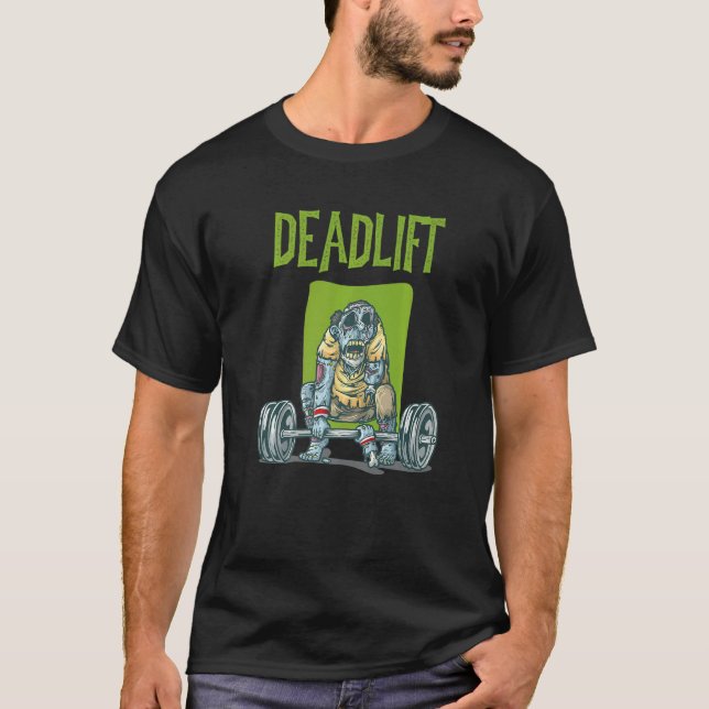 Camiseta Treinamento em Peso de Elevação Zombie T (Frente)