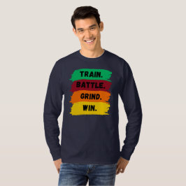 Camiseta Treinar, Lutar, Trabalhar duro, Vencer slogan moti