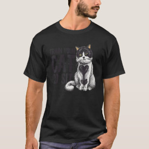 Camiseta Treinar Seu Gato Para Sentar Pet De Gato De Animal