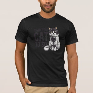 Camiseta Treinar Seu Gato Para Sentar Pet Sitti De Gato De