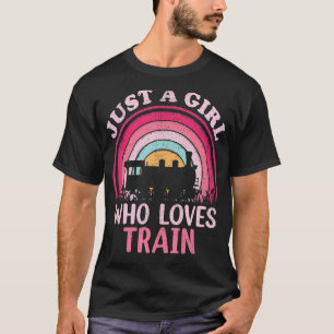 Camiseta Treinar Vintage Apenas Uma Menina Que Ama Treinar