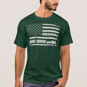 Camiseta Treinar vovô americano Flag USA