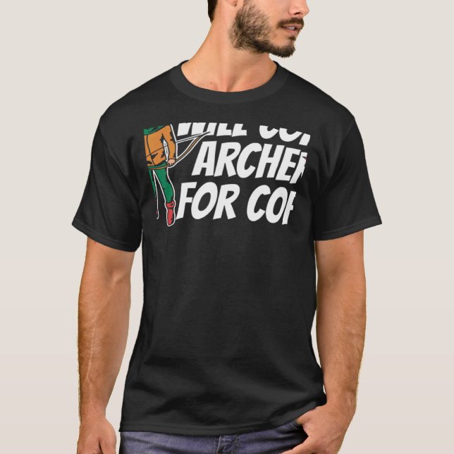 Camiseta Treinará Archery Para Arranjo De Arco De Café (Frente)