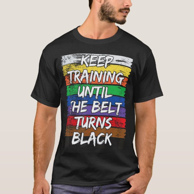 Camiseta Treine Clássico Até Que a Faixa Fique Preta D (Frente)