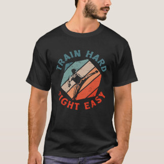 Camiseta Treine Duro Lute Fácil Aikido Karate Jiu Jitsu