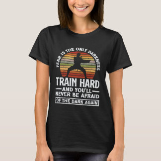 Camiseta Treine Duro Não Tenha Medo Aikido Karatê Jiu Jitsu
