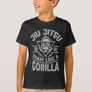 Camiseta Treine Jiu Jitsu Como Um Gorila Divertido Artes Ma
