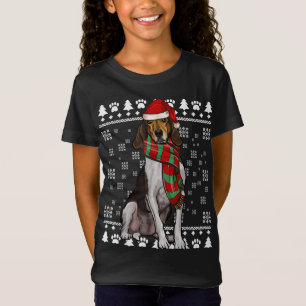 Camiseta Treing Walker Coonhound Dog Santa Hat Xmas Ugly C