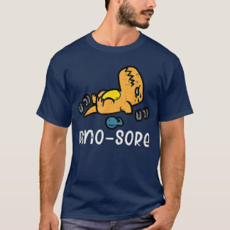 Camiseta Treino de Academia Dino Dor Exercício Fitness Meni