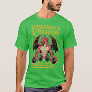 Camiseta Treino de academia engraçado de ttrpg dnd Halteres