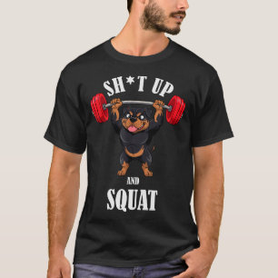Camiseta Treino de agachamento engraçado de fitness Rottwei