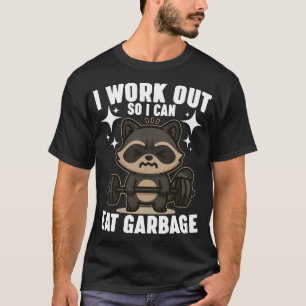 Camiseta Treino de Peso no Ginásio do Guaxinim Eu Me Exerci