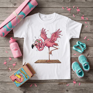 Camiseta Treino de Yoga de Flamingo Engraçado Falha