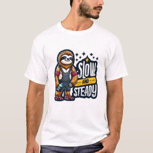 Camiseta Treino Divertido de Preguiça de Desenho Animado -