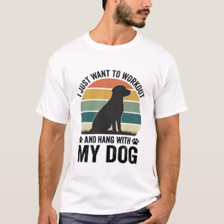 Camiseta Treino e Passeio Com Meu Cachorro Vintage Amante d