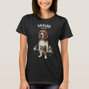Camiseta Treino Muscular De Cão-Beagle Com Bar De Cama De B