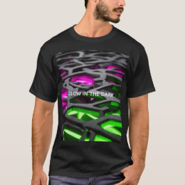 Camiseta Treliça 3D Futurista Rosa Verde Brilhante