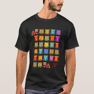 Camiseta Trem Alfabeto Colorido Educacional Infantil Aprend