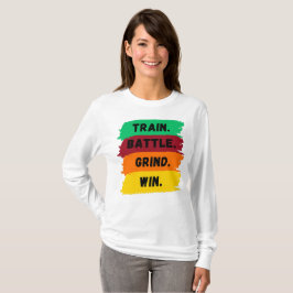 Camiseta Trem, Batalha, Esmeril, Vencer slogan motivacional