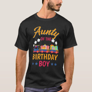 Camiseta Trem Bday Party Railroad tia Do Aniversário Bo