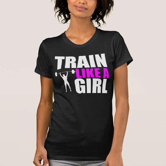 Camiseta Trem como uma menina - Tshirt do ajustado da elite (Frente)