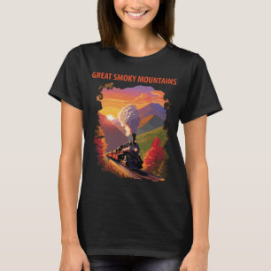 Camiseta Trem das Grandes Montanhas Fumosas Viagem Retro