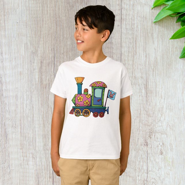 Camiseta Trem de Brinquedo de Flores (Criador carregado)