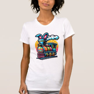 Camiseta Trem de Coelho Ferrovia Ovo de Páscoa Crianças Men