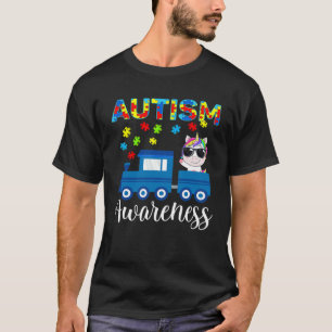 Camiseta Trem de Unicórnio do Dia de Conscientização do Aut