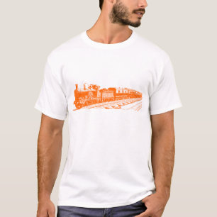 Camiseta Trem do vintage - laranja