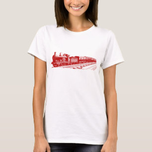 Camiseta Trem do vintage - rubi