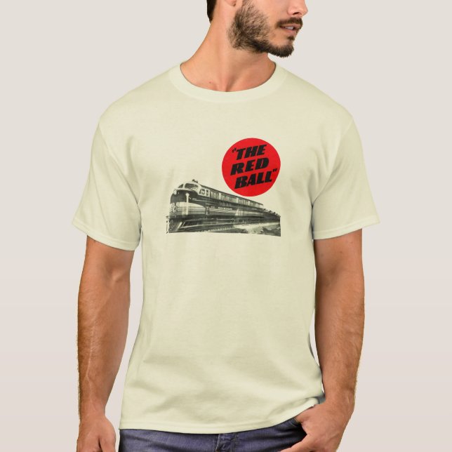 Camiseta Trem expresso da bola vermelha da estrada de ferro (Frente)