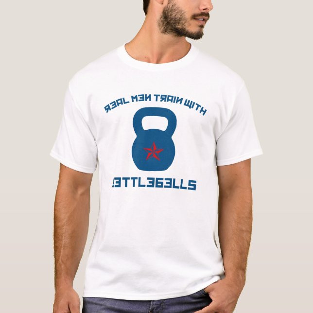 Camiseta Trem real dos homens com Kettlebells (Frente)