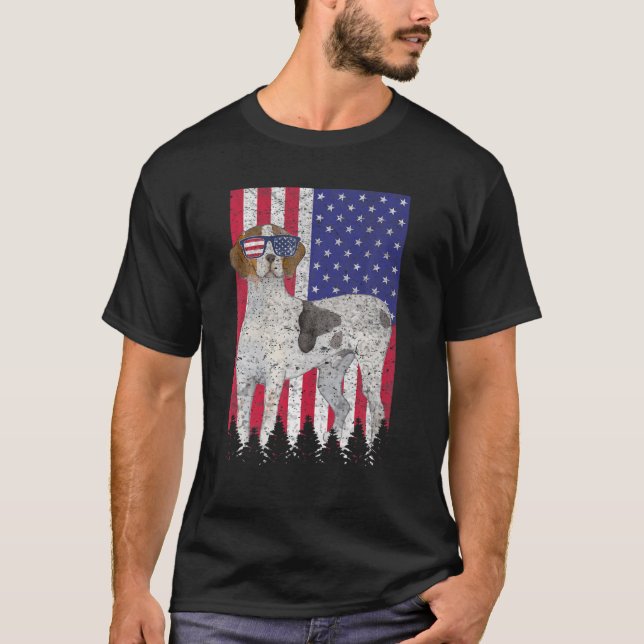 Camiseta Tremendo Walker Coonhound Orgulho Ameri Patriótico (Frente)