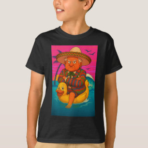 Camiseta Tremor Engraçado Na Natação Amarela Flutuante Em O