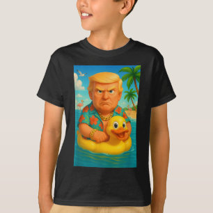 Camiseta Tremor Engraçado Na Natação Amarela Flutuante Em O