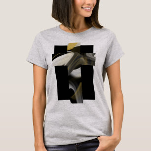 Camiseta Trend Abstrato Art Black White Dourado