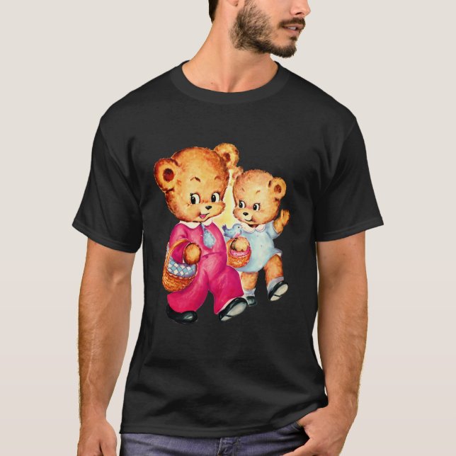Camiseta Trendência estética do urso de coquete bonito (Frente)