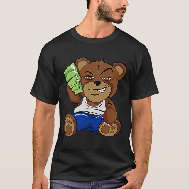 Camiseta Trendent Y2K Rich Bear Urban Streetwear Aestético  (Frente)