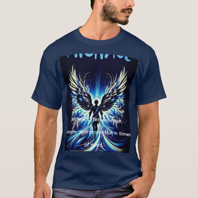 Camiseta Trending Blue Angel Michel Basic T-Shirt by Zazzle (Frente)