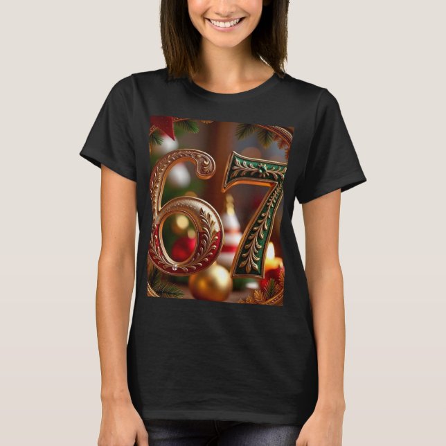 Camiseta Trending Elegant Six Seven Christmas Meme (Frente)