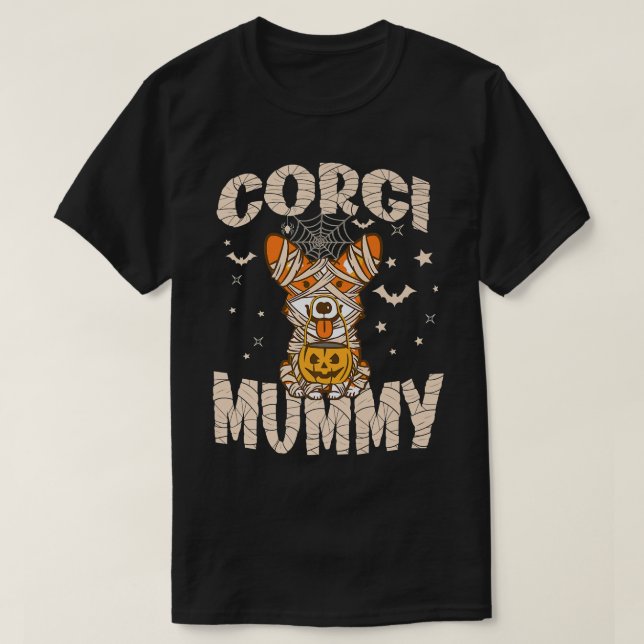 Camiseta Trending Halloween Dog Owfit Welsh Corgi Mu (Frente do Design)