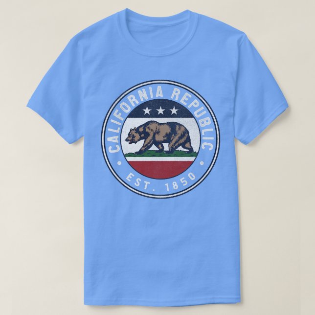 Camiseta Trendy California Bear Flag Circle Crest (Frente do Design)