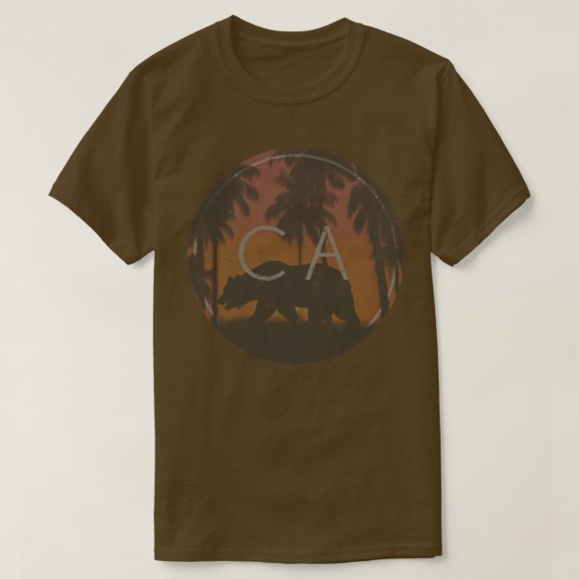 Camiseta Trendy California Bear Sunset Front and Back Premi (Frente do Design)