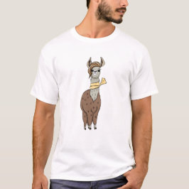 Camiseta Trendy Cartoon Llama - Na moda