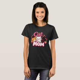 Camiseta Trendy Cat Mom T-Shirt | Cute Colorful Cats Shirt 