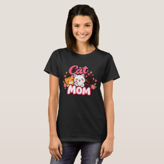 Camiseta Trendy Cat Mom T-Shirt | Cute Colorful Cats Shirt