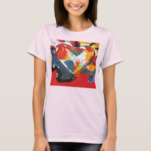 Camiseta Trendy Colorful watercolor coração